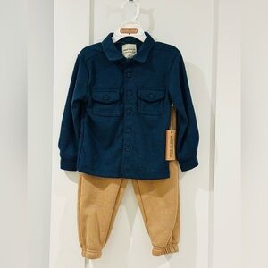 Kids Navy and Tan Matching Set